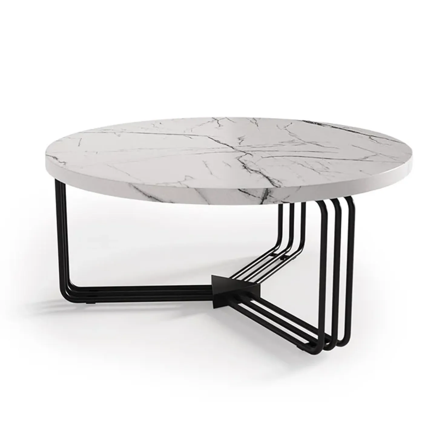 Garnero Arredamenti Tavolino da salotto 80x36cm effetto marmo bianco nero Elan Best