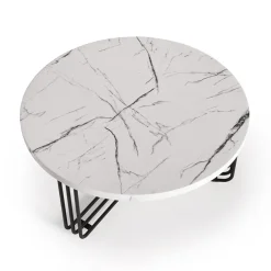 Garnero Arredamenti Tavolino da salotto 80x36cm effetto marmo bianco nero Elan Best