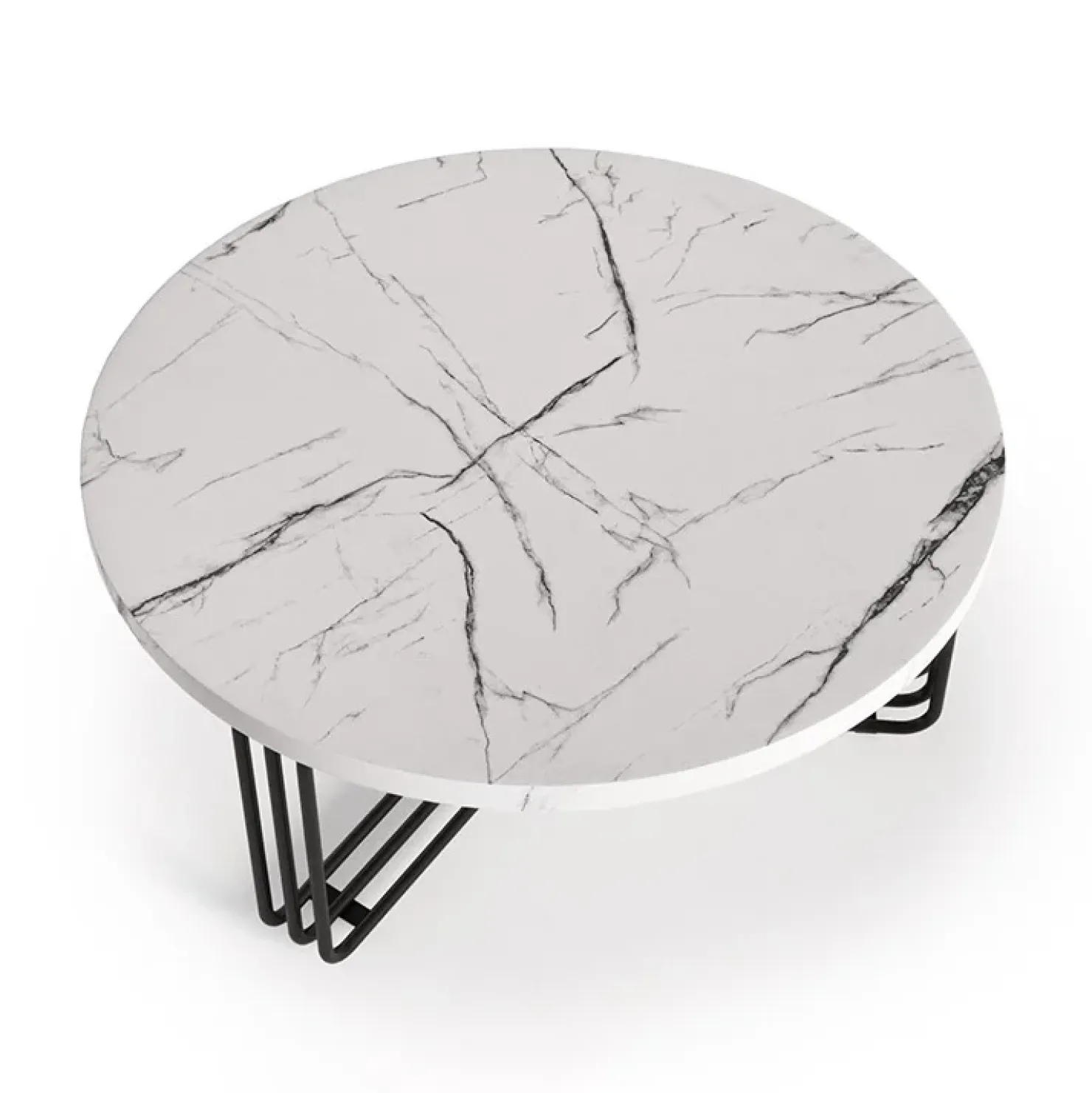 Garnero Arredamenti Tavolino da salotto 80x36cm effetto marmo bianco nero Elan Best