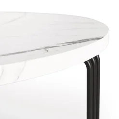 Garnero Arredamenti Tavolino da salotto 80x36cm effetto marmo bianco nero Elan Best