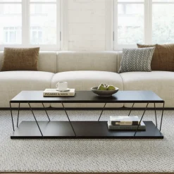 Garnero Arredamenti Tavolino da salotto 120x50cm industrial antracite Taleggio