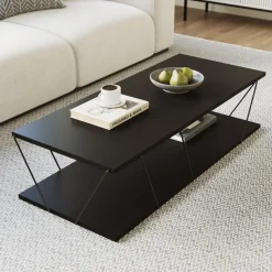 Garnero Arredamenti Tavolino da salotto 120x50cm industrial antracite Taleggio