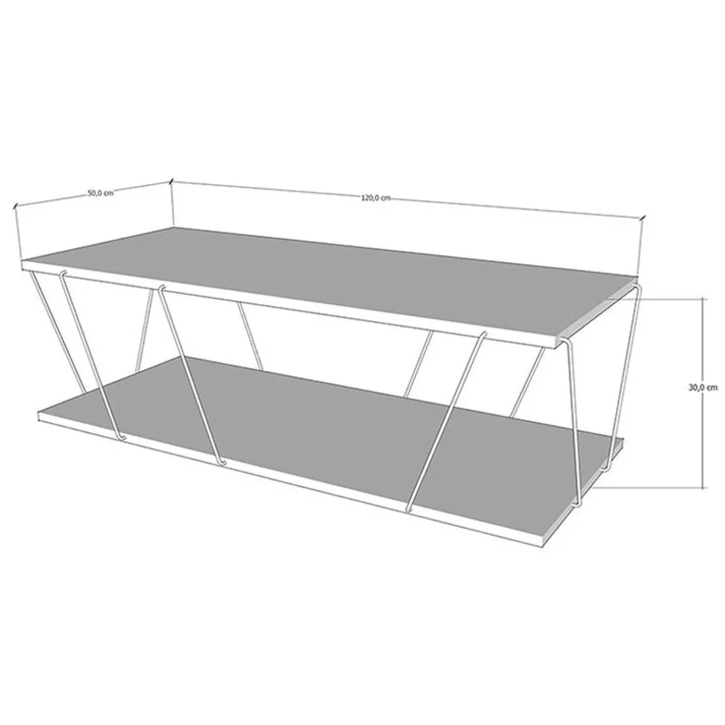 Garnero Arredamenti Tavolino da salotto 120x50cm industrial antracite Taleggio
