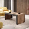 Garnero Arredamenti Tavolino da salotto 120x60cm moderno rovere rustico antracite Calyssa