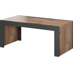 Garnero Arredamenti Tavolino da salotto 120x60cm moderno rovere rustico antracite Calyssa