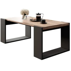 Garnero Arredamenti Tavolino da salotto 120x55cm moderno rovere antracite Tampere Outlet