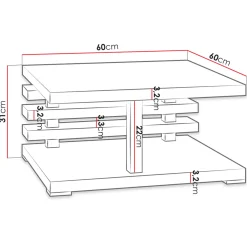 Garnero Arredamenti Tavolino da salotto 60x60cm moderno Zaphira Bianco Lucido