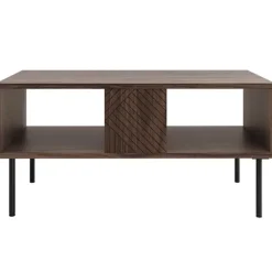 Garnero Arredamenti Tavolino da salotto 100x46cm  noce scuro con frontali serigrafati Savanna New