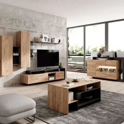 Garnero Arredamenti Tavolino da salotto 120x60cm rovere antracite Blob Rovere - Antracite Discount