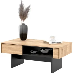 Garnero Arredamenti Tavolino da salotto 110x46cm rovere nero Alabaster