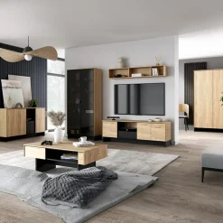 Garnero Arredamenti Tavolino da salotto 110x46cm rovere nero Alabaster