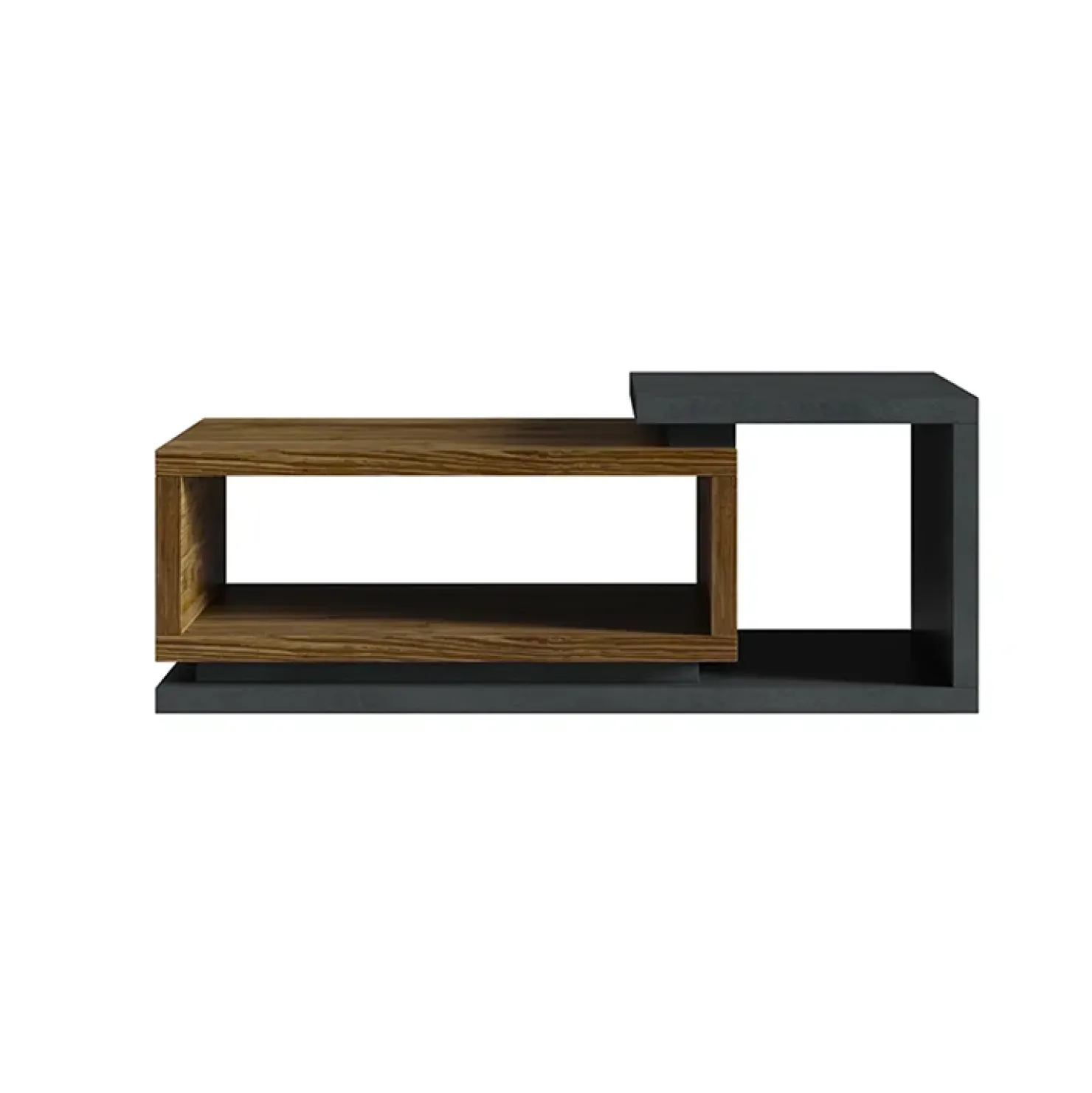 Garnero Arredamenti Tavolino da soggiorno 120x60cm design antracite noce Megan Gihome® Antracite - Noce