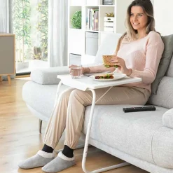 Garnero Arredamenti Tavolino pieghevole multiposizione 53x70cm metallo bianco Giga Hot