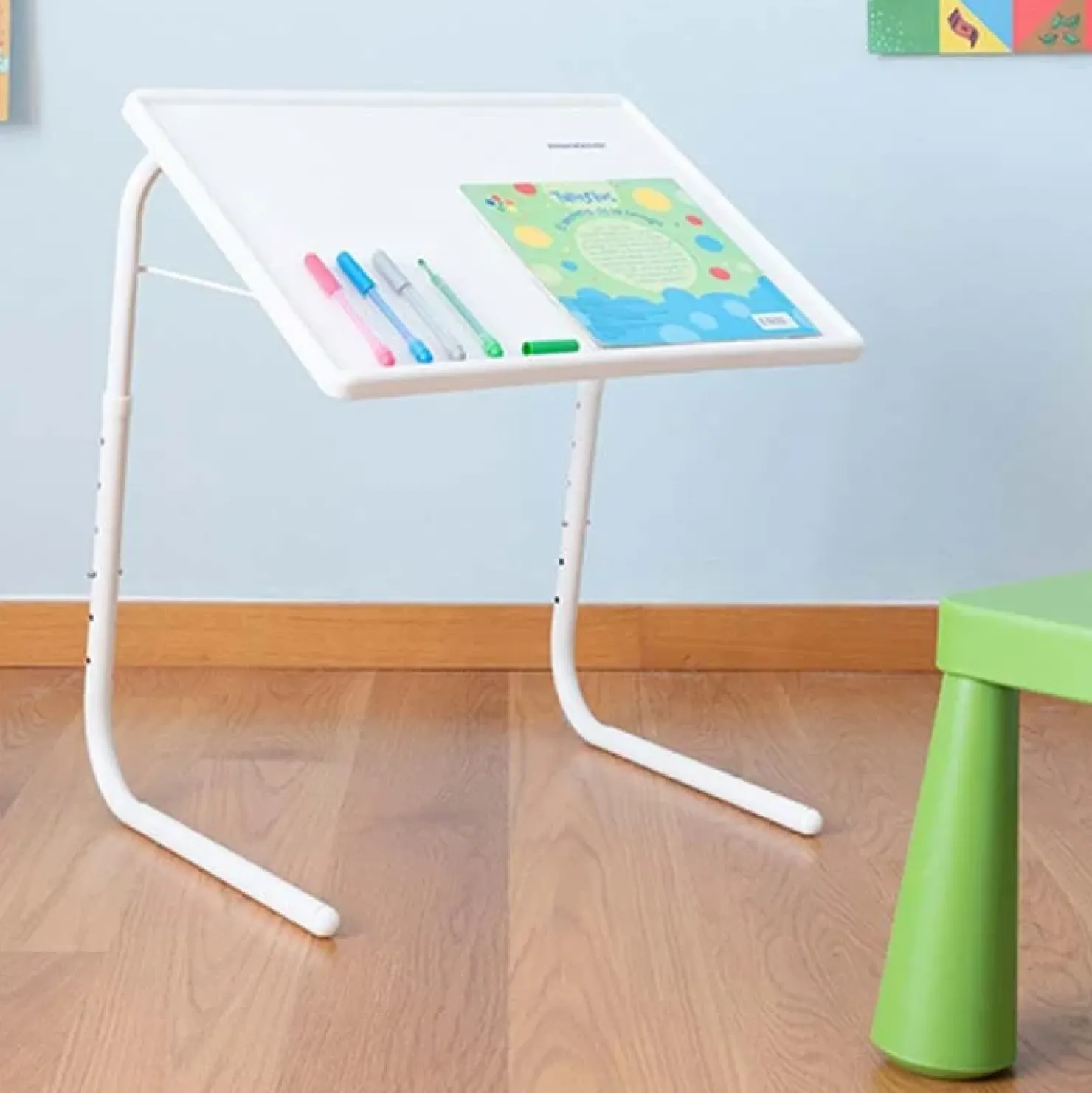 Garnero Arredamenti Tavolino pieghevole multiposizione 53x70cm metallo bianco Giga Hot