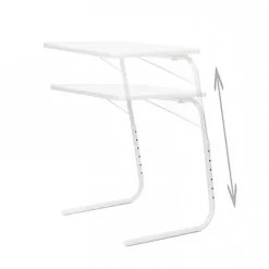 Garnero Arredamenti Tavolino pieghevole multiposizione 53x70cm metallo bianco Giga Hot