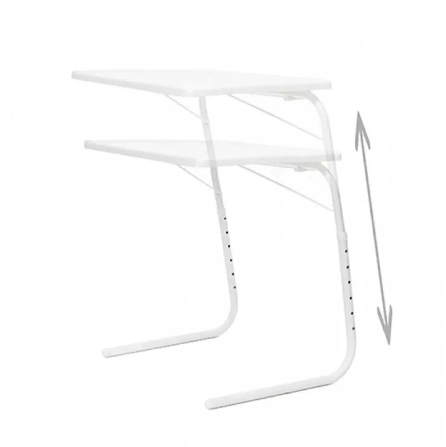 Garnero Arredamenti Tavolino pieghevole multiposizione 53x70cm metallo bianco Giga Hot