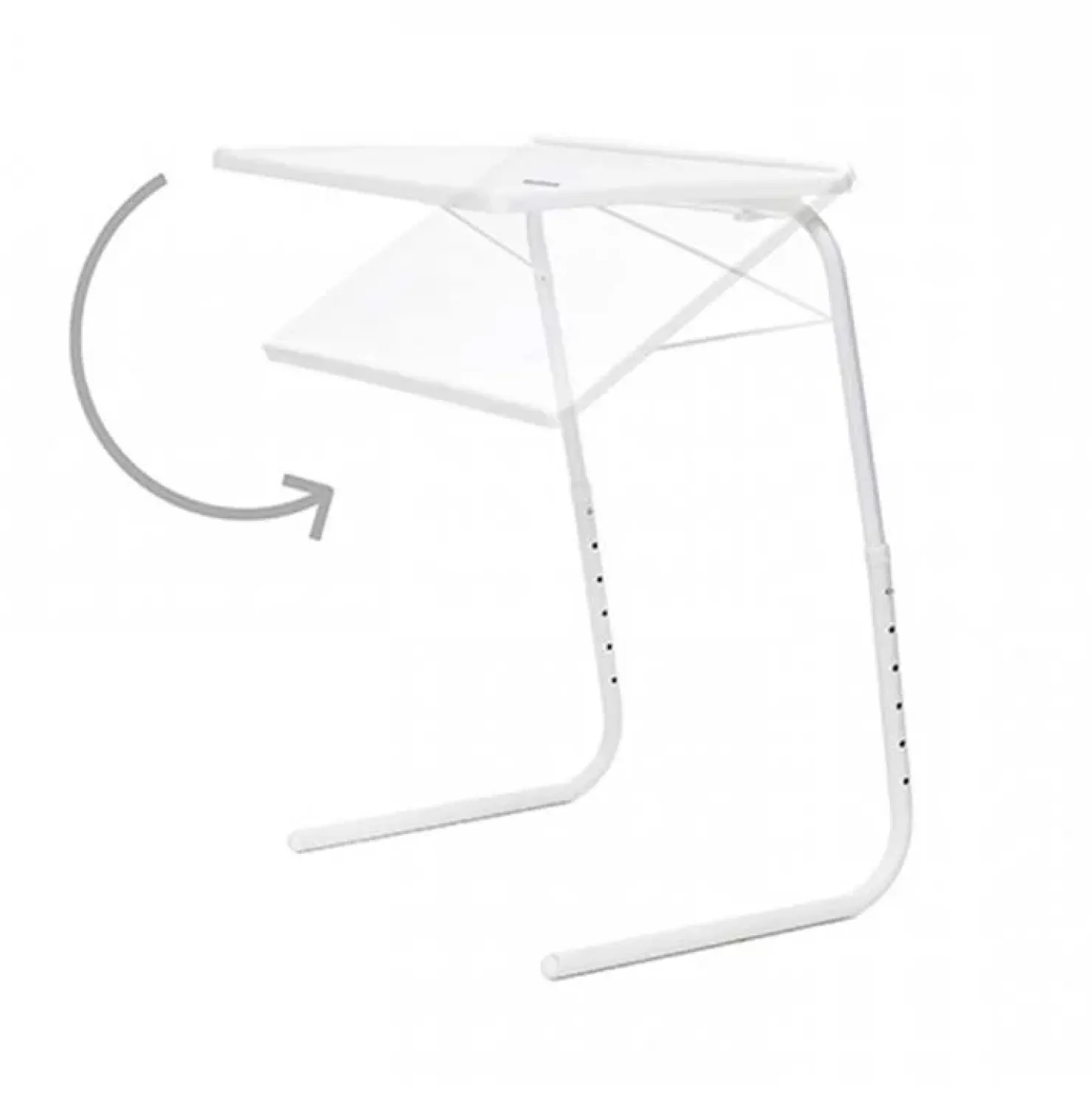 Garnero Arredamenti Tavolino pieghevole multiposizione 53x70cm metallo bianco Giga Hot