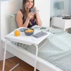 Garnero Arredamenti Tavolino pieghevole multiposizione 53x70cm metallo bianco Giga Hot