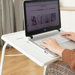 Garnero Arredamenti Tavolino pieghevole multiposizione 53x70cm metallo bianco Giga Hot