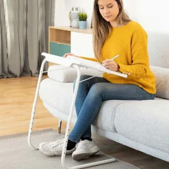 Garnero Arredamenti Tavolino pieghevole multiposizione 53x70cm metallo bianco Giga Hot