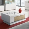 Garnero Arredamenti Tavolino salotto con cassetti 110x60cm bianco lucido rovere Tahiti Online