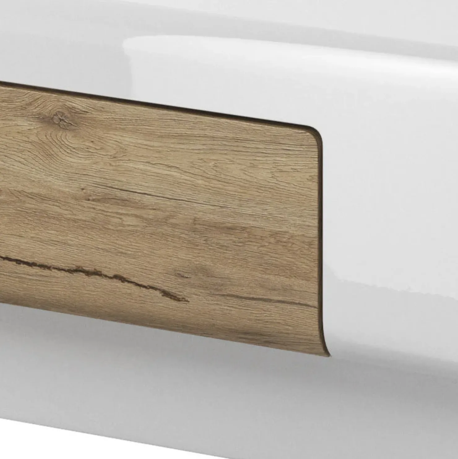 Garnero Arredamenti Tavolino salotto con cassetti 110x60cm bianco lucido rovere Tahiti Online