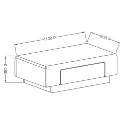 Garnero Arredamenti Tavolino salotto con cassetti 110x60cm bianco lucido rovere Tahiti Online