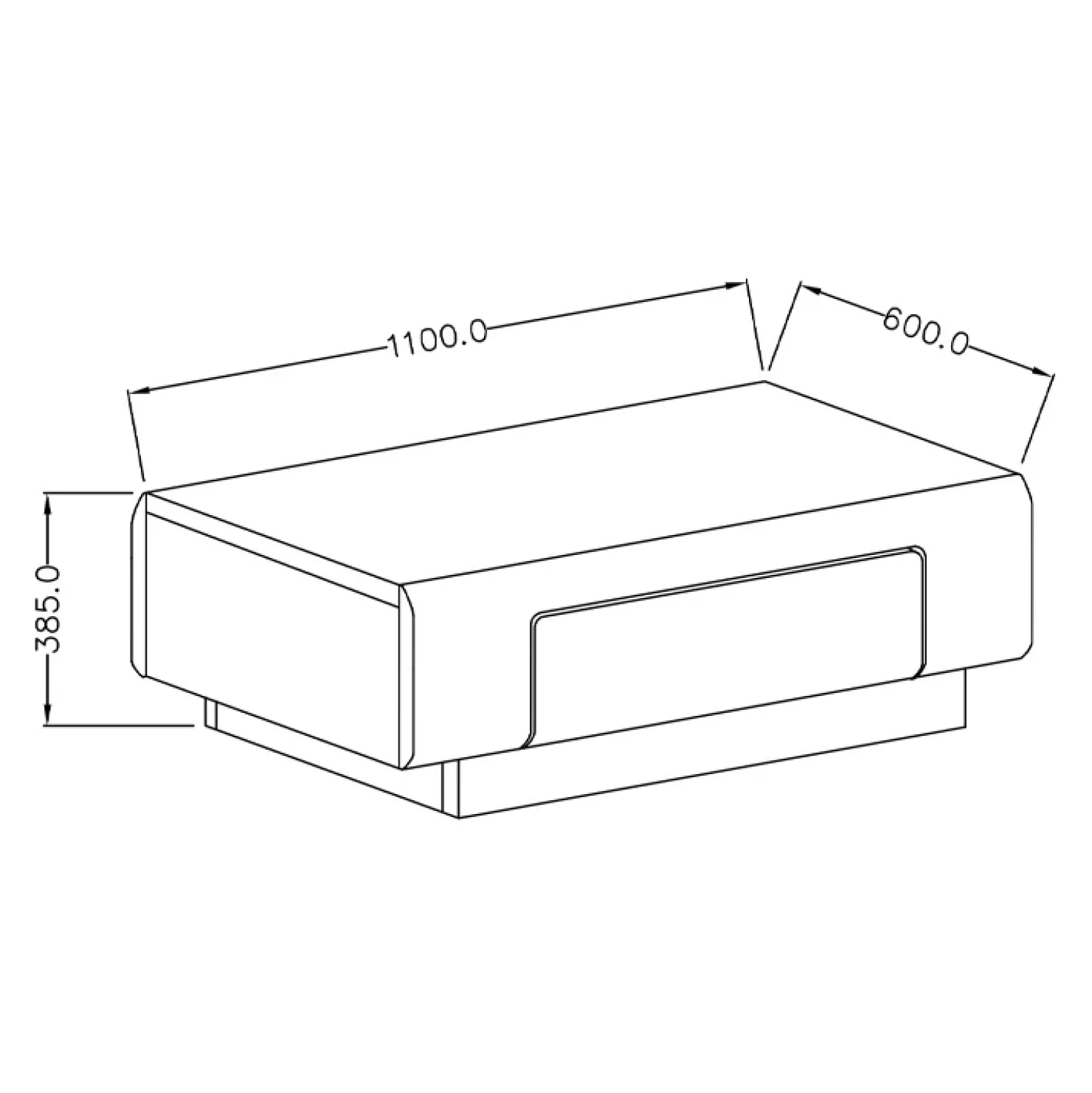 Garnero Arredamenti Tavolino salotto con cassetti 110x60cm bianco lucido rovere Tahiti Online