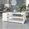 Garnero Arredamenti Tavolino salotto 100x65cm design moderno 2 ante bianco Pastello New