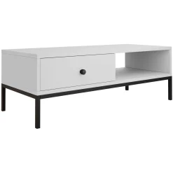 Garnero Arredamenti Tavolino salotto  90x50cm design moderno bianco Pollon Bianco Opaco Online