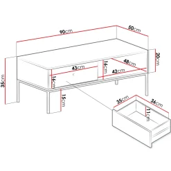 Garnero Arredamenti Tavolino salotto  90x50cm design moderno bianco Pollon Bianco Opaco Online