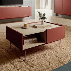 Garnero Arredamenti Tavolino salotto 97x65cm design moderno rosso Passion Outlet