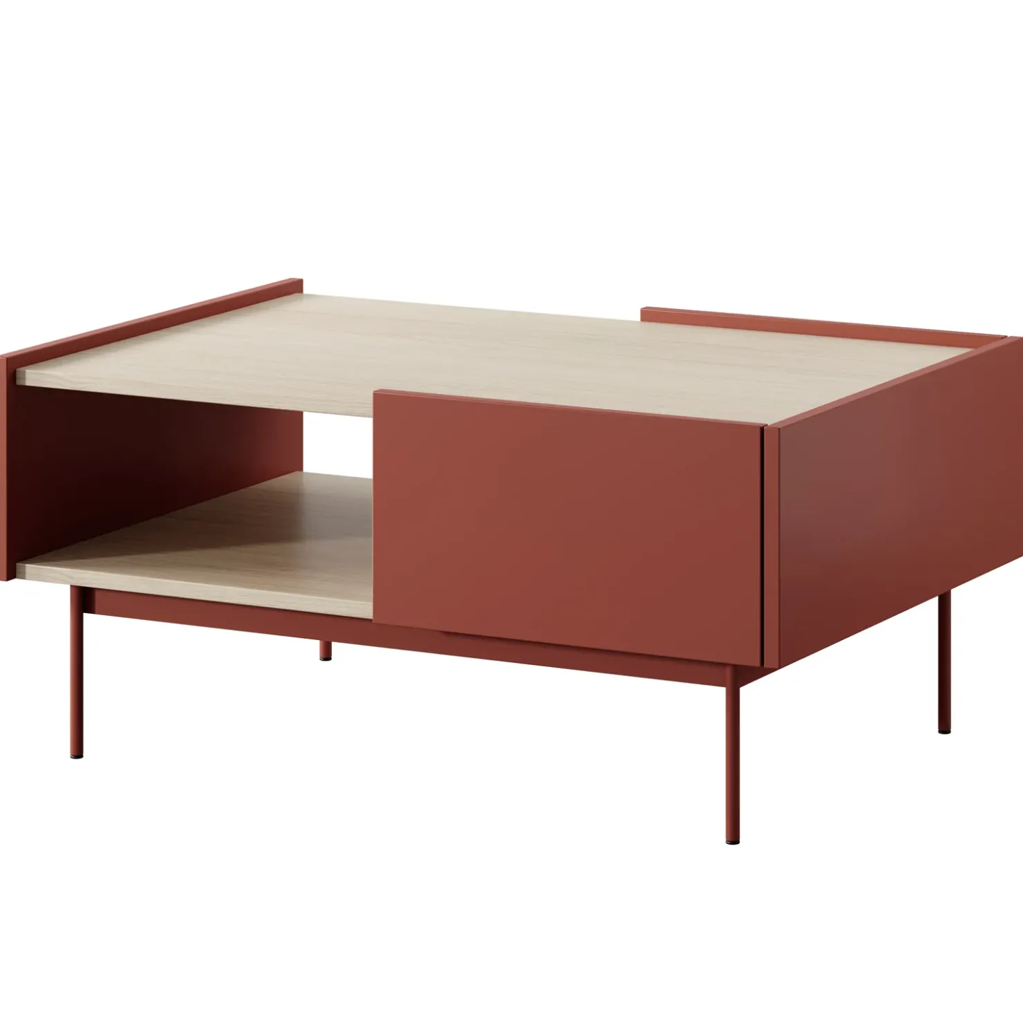 Garnero Arredamenti Tavolino salotto 97x65cm design moderno rosso Passion Outlet