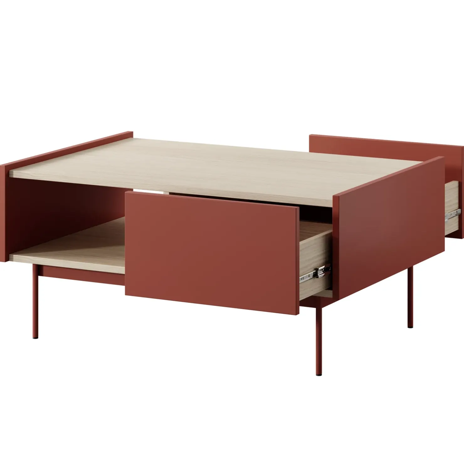Garnero Arredamenti Tavolino salotto 97x65cm design moderno rosso Passion Outlet
