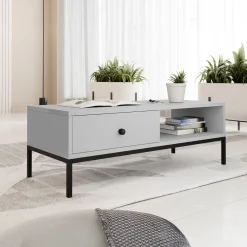 Garnero Arredamenti Tavolino salotto 90x50cm design moderno Pollon Grigio Best