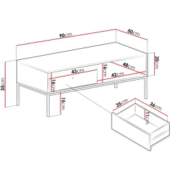 Garnero Arredamenti Tavolino salotto 90x50cm design moderno Pollon Grigio Best