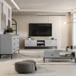 Garnero Arredamenti Tavolino salotto 90x50cm design moderno Pollon Grigio Best