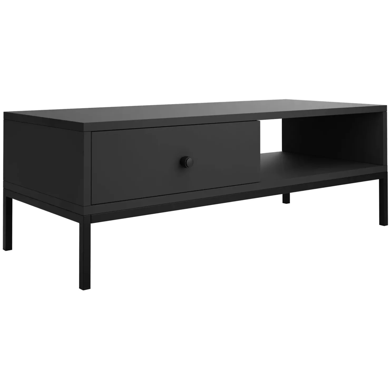 Garnero Arredamenti Tavolino salotto 90x50cm design moderno nero Pollon Nero Opaco Sale