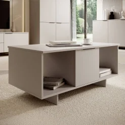 Garnero Arredamenti Tavolino soggiorno 100x55cm 2 ante grigio Stone