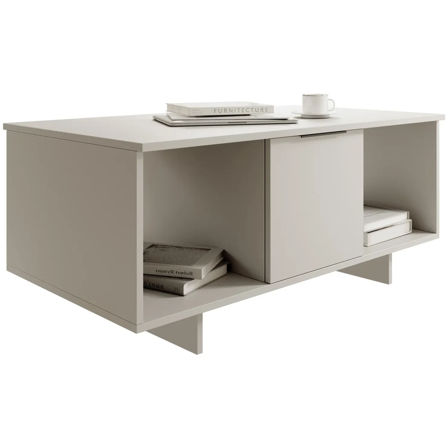 Garnero Arredamenti Tavolino soggiorno 100x55cm 2 ante grigio Stone