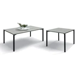 Garnero Arredamenti Tavolino 55x55 cm da salotto grigio metallo Blade Cemento Sale