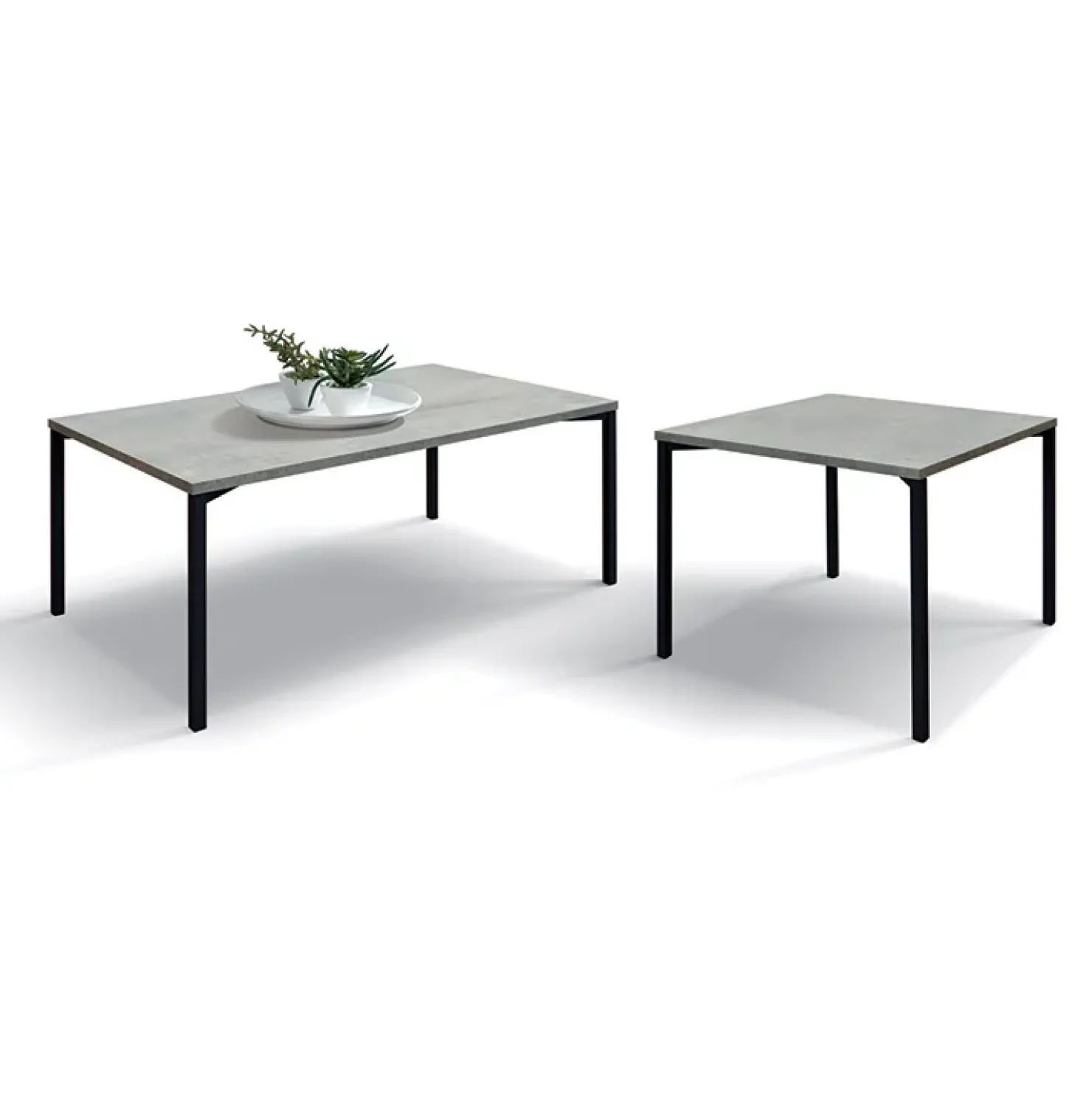 Garnero Arredamenti Tavolino 55x55 cm da salotto grigio metallo Blade Cemento Sale