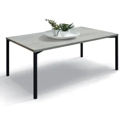 Garnero Arredamenti Tavolino 55x90 cm da salotto rettangolare grigio metallo Blade Cemento Best