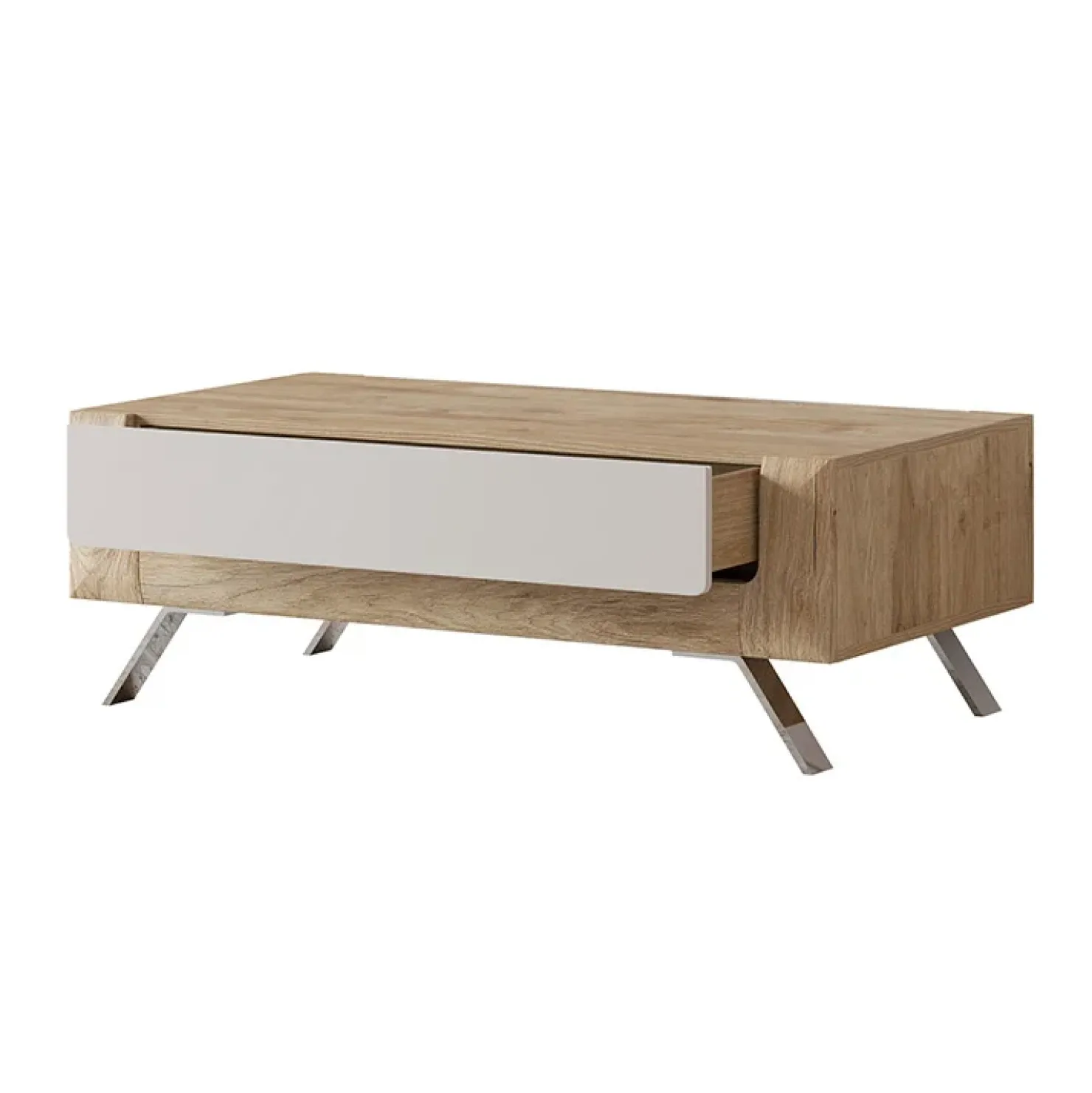 Garnero Arredamenti Tavolino 110x65cm da salotto 1 cassetto rovere tortora lucido Jumbo Tortora - Rovere Best