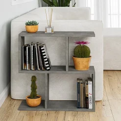 Garnero Arredamenti Tavolino 60x60cm da salotto con libreria design grigio antico Priocca Cemento Hot