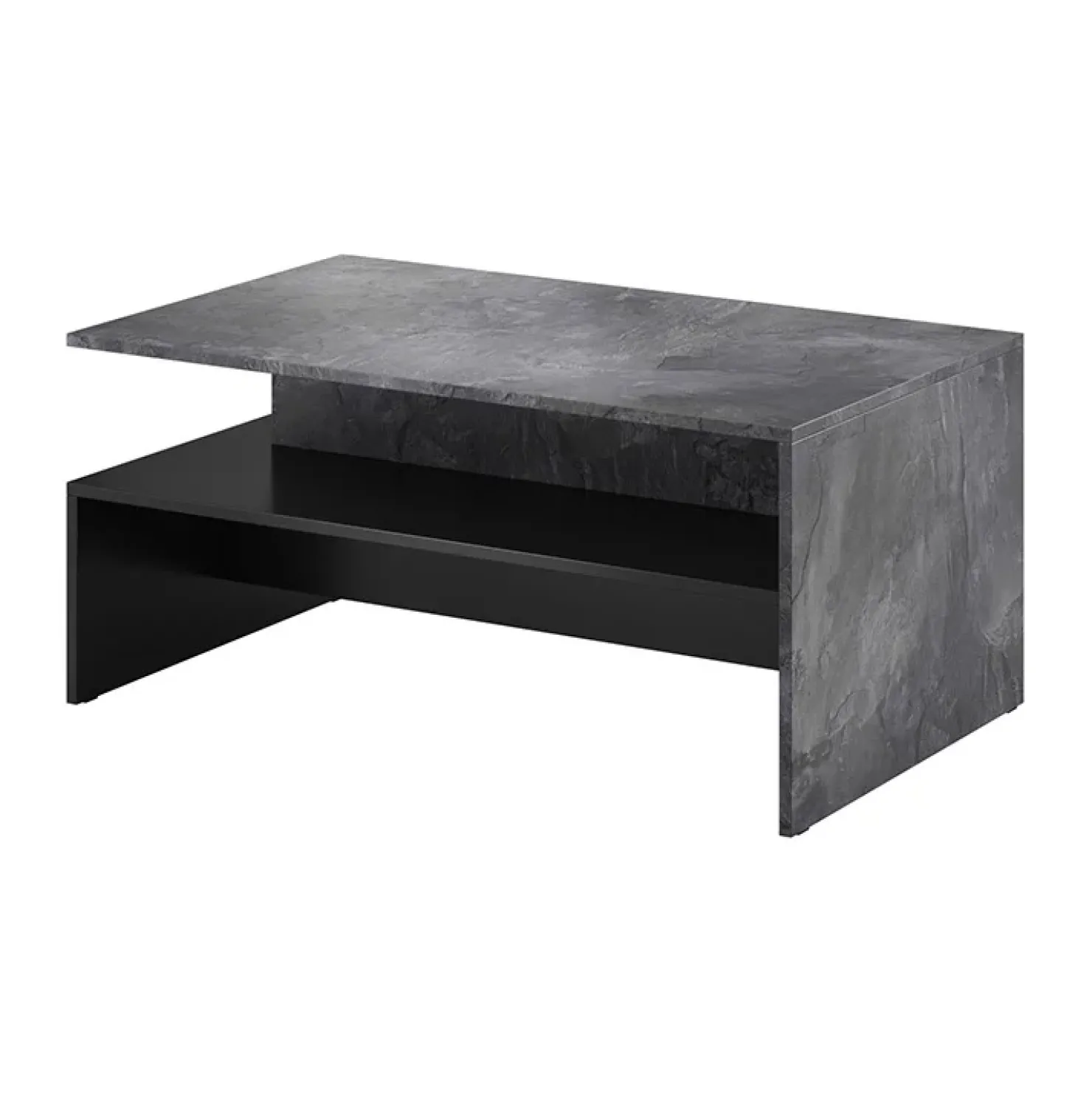 Garnero Arredamenti Tavolino 100x45cm da salotto design ossido e nero Emotion Gihome® Nero Opaco - Ossido Sale