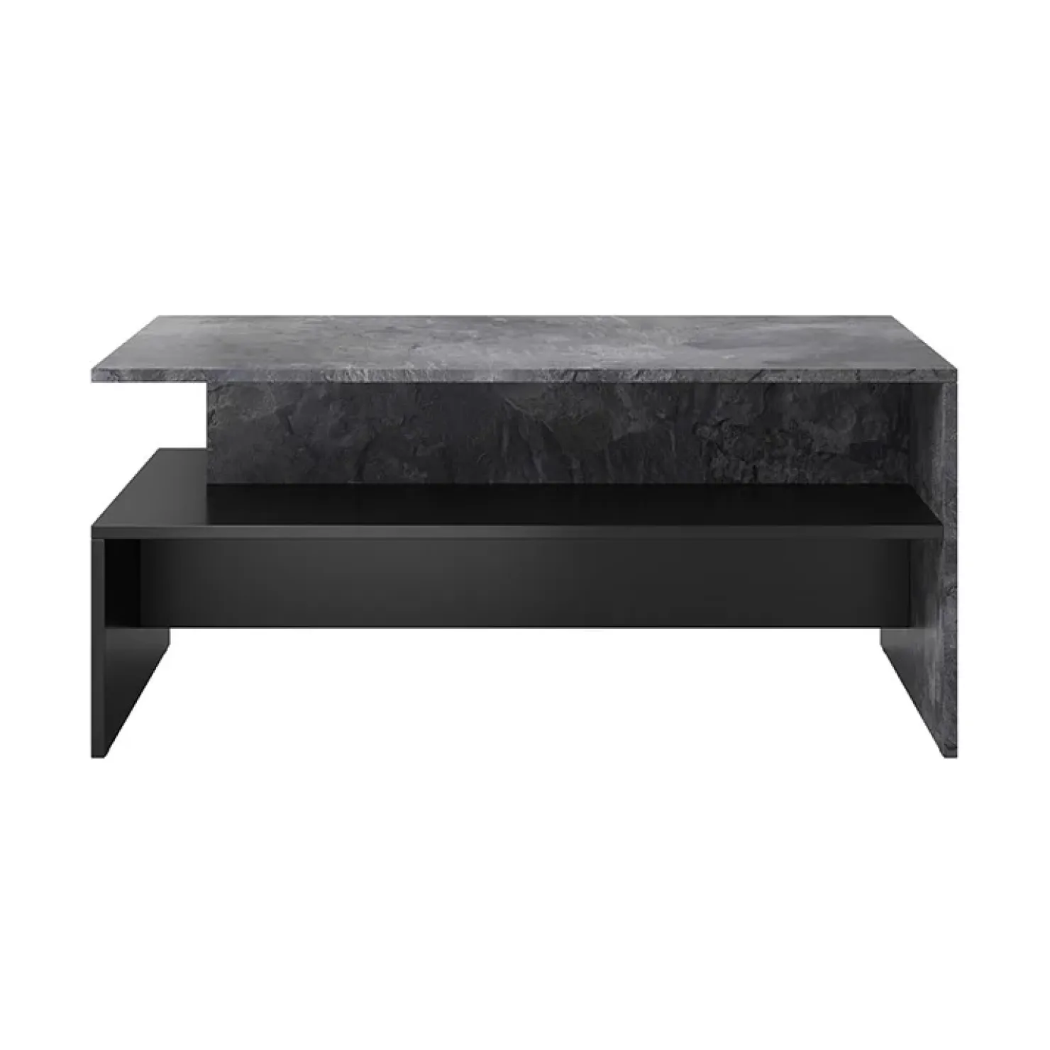 Garnero Arredamenti Tavolino 100x45cm da salotto design ossido e nero Emotion Gihome® Nero Opaco - Ossido Sale