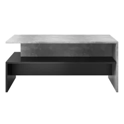 Garnero Arredamenti Tavolino 100x45cm da salotto design cemento e nero Emotion Gihome® Nero Opaco - Cemento