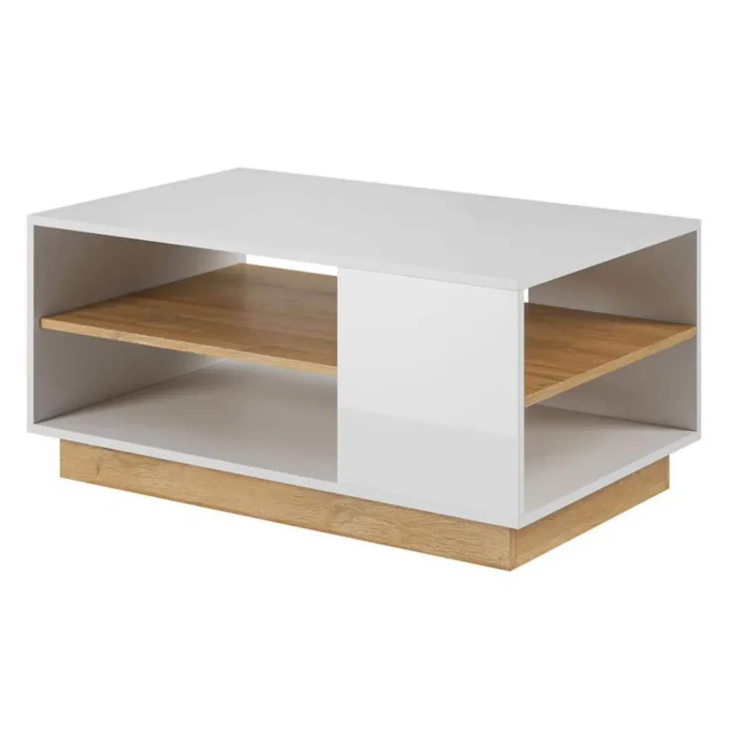 Garnero Arredamenti Tavolino 100x60cm da salotto design bianco opaco Noa Gihome® Bianco Lucido - Rovere Outlet