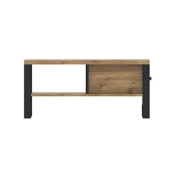 Garnero Arredamenti Tavolino 90x56cm da salotto moderno quercia nero opaco Nebraska Outlet